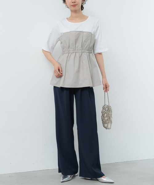 ANNA LUNA(アンナルナ)の「【ANNA LUNA】着映える ビスチェレイヤード風 プルオーバー(Tシャツ/カットソー・レディース・ブラック/オフホワイト/ブラック系その他・MEDIUM)」の14枚目の写真
