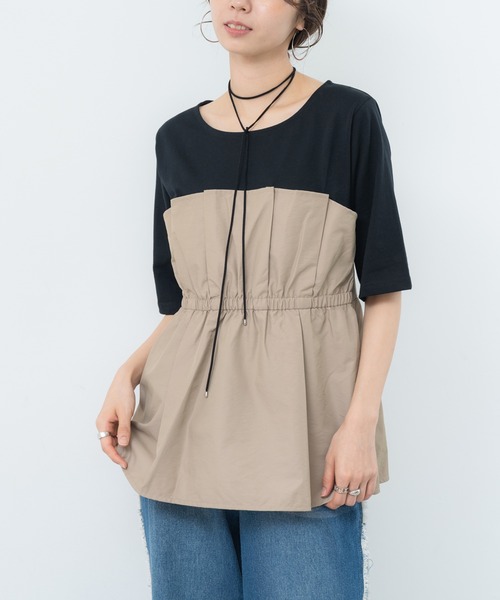 ANNA LUNA(アンナルナ)の「【ANNA LUNA】着映える ビスチェレイヤード風 プルオーバー(Tシャツ/カットソー・レディース・ブラック/オフホワイト/ブラック系その他・MEDIUM)」の7枚目の写真