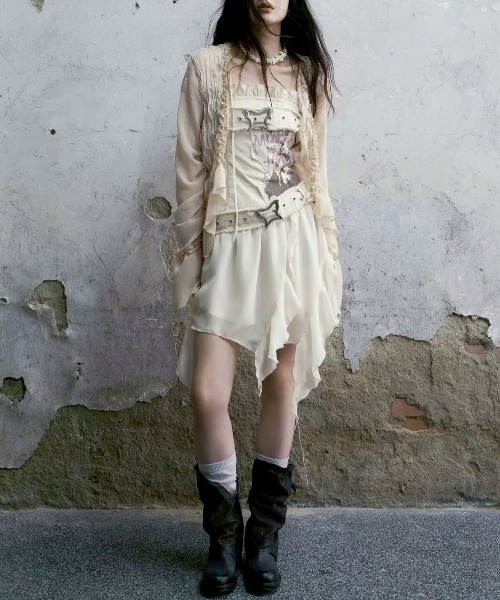 Cest Nous】Butterfly Strapless Dress / 【セヌー】バタフライ