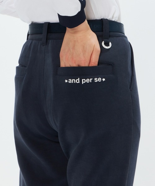 and per se（アンパスィ）の「ショットスムーザースウェットパンツ（レディース）（スウェットパンツ・レディース・ネイビー/グレー・L/M）」の6枚目の写真
