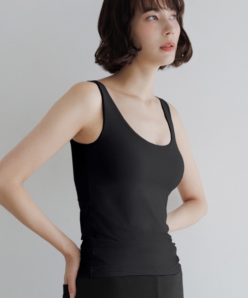 BAMBI WATER(バンビウォーター)の「【特許取得】《カップ付き》快適なのに垂れない次世代ブラトップ サラタンクトップ カパカパしないブラトップ(タンクトップ・レディース・ベージュ/ブラック/グレイッシュベージュ・XL/L/M/S)」の10枚目の写真