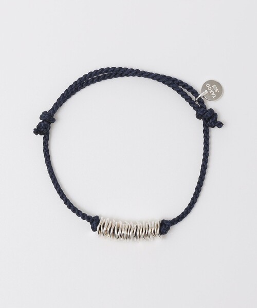 XOLO(ショロ)の「XOLO: PIECE LINK SILK CORD(ブレスレット・メンズ・ネイビー・ONE SIZE)」の2枚目の写真