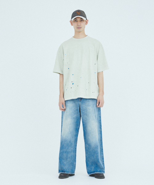 JOURNAL STANDARD J.S HOMESTEAD(ジャーナルスタンダードホームステッド)の「J.S.Homestead / HAND DRIP PAINTING TEE(Tシャツ/カットソー・メンズ・ブラック系その他/アーミー/アイボリー・LARGE/MEDIUM)」の8枚目の写真