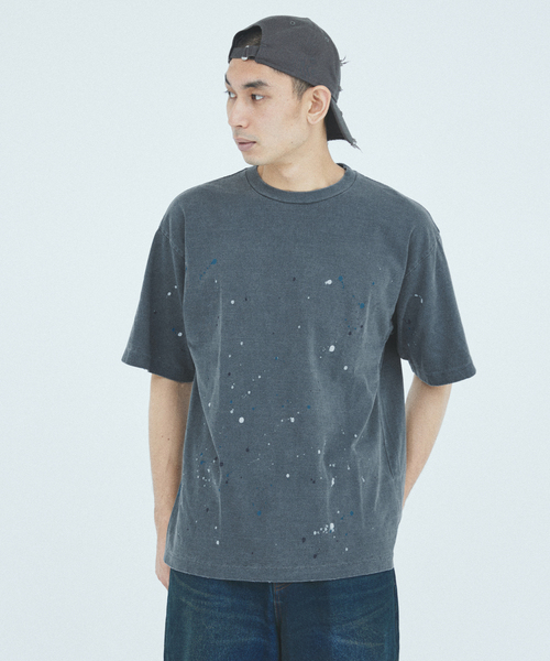 JOURNAL STANDARD J.S HOMESTEAD(ジャーナルスタンダードホームステッド)の「J.S.Homestead / HAND DRIP PAINTING TEE(Tシャツ/カットソー・メンズ・ブラック系その他/アーミー/アイボリー・LARGE/MEDIUM)」の10枚目の写真
