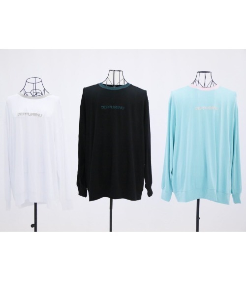 L.H.P(エルエイチピー)の「neuron/ニュウロン/DEPPURIINU ロングTシャツ(Tシャツ/カットソー・レディース・グリーン系その他3/ブラック/ホワイト・F)」の9枚目の写真