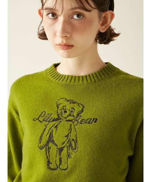 Lily Brown LilyBearニット Lily Bearエンブロイダリーニットトップス(ニット)｜トップス
