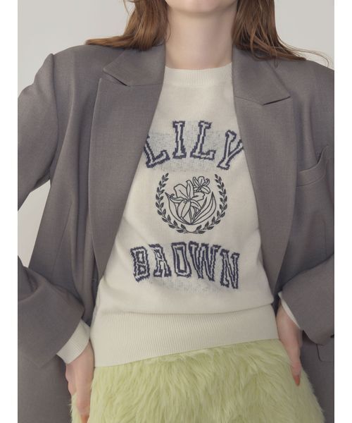 LILY BROWN（リリーブラウン）の「Lily Bearエンブロイダリーニット