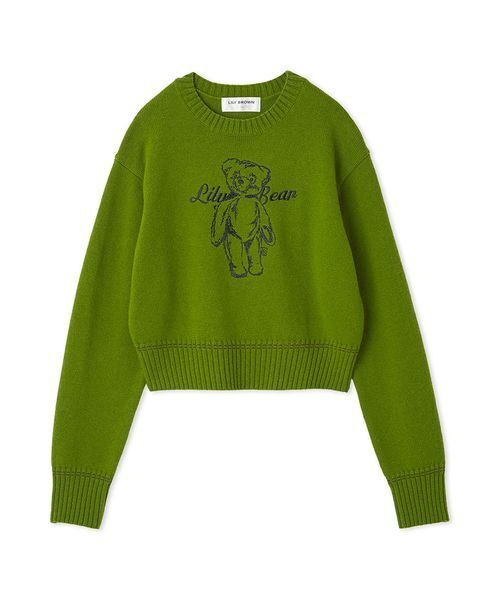ニット セーター Lily Bearエンブロイダリーニットトップス レディース LILY BROWN｜Lily Bearエンブロイダリーニットトップス