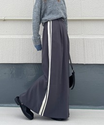 ISOOK | 【ISOOK / アイスー】サイドラインスラックススカート / ナロースカート ロング オフィスカジュアル ハイウエスト 黒 グレー ベージュ  ZOZOTOWN限定(スカート)