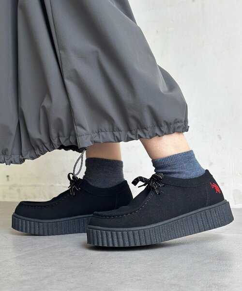 U.S. POLO ASSN.(ユーエスポロアッスン)の「【U.S. POLO ASSN. 】厚底モカシンシューズ(その他シューズ・レディース・ベージュ/ブラック・MEDIUM/LARGE)」の4枚目の写真
