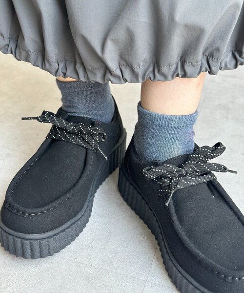 U.S. POLO ASSN.(ユーエスポロアッスン)の「【U.S. POLO ASSN. 】厚底モカシンシューズ(その他シューズ・レディース・ベージュ/ブラック・MEDIUM/LARGE)」の5枚目の写真