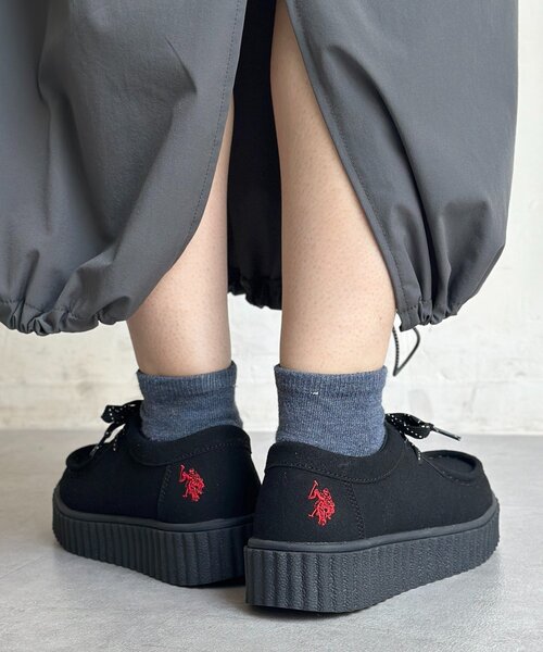 U.S. POLO ASSN.(ユーエスポロアッスン)の「【U.S. POLO ASSN. 】厚底モカシンシューズ(その他シューズ・レディース・ベージュ/ブラック・MEDIUM/LARGE)」の6枚目の写真
