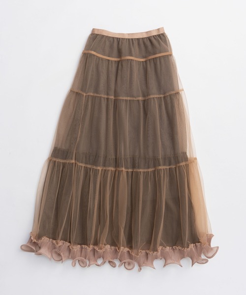 PRANK PROJECT（プランクプロジェクト）の「フリルヘムチュールスカート / Ruffle Hem Tulle Skirt（スカート・レディース・ブラック/ベージュ/レッド・36/38）」の3枚目の写真