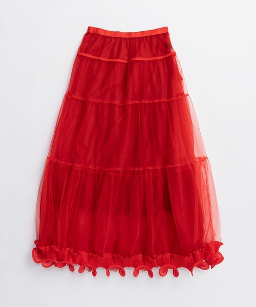PRANK PROJECT（プランクプロジェクト）の「フリルヘムチュールスカート / Ruffle Hem Tulle Skirt（スカート・レディース・ブラック/ベージュ/レッド・36/38）」の10枚目の写真