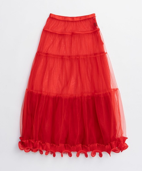 PRANK PROJECT（プランクプロジェクト）の「フリルヘムチュールスカート / Ruffle Hem Tulle Skirt（スカート・レディース・ブラック/ベージュ/レッド・36/38）」の11枚目の写真