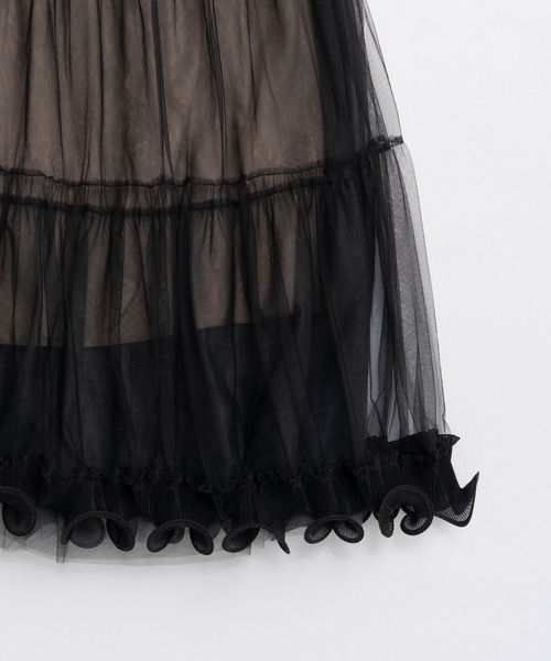 PRANK PROJECT（プランクプロジェクト）の「フリルヘムチュールスカート / Ruffle Hem Tulle Skirt（スカート・レディース・ブラック/ベージュ/レッド・36/38）」の22枚目の写真