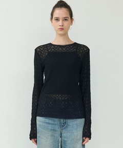 ストレッチレースロングスリーブTシャツ