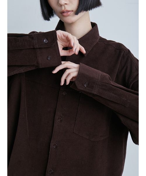 MIESROHE（ミースロエ）の「コーデュロイSH（シャツ/ブラウス・レディース・ブラック/ホワイト/ブラウン・F）」の13枚目の写真