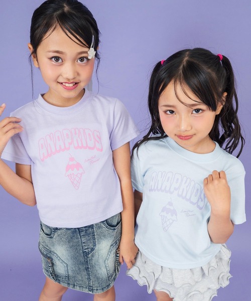 ANAP kids（アナップキッズ）の「アイスクリームプリントモチーフTシャツ（Tシャツ/カットソー・キッズ・ラベンダー/ホワイト/サックスブルー・110cm/120cm/130cm）」の4枚目の写真