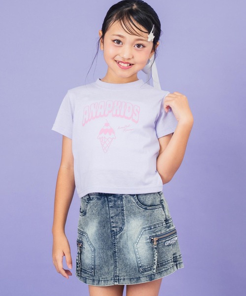 ANAP kids（アナップキッズ）の「アイスクリームプリントモチーフTシャツ（Tシャツ/カットソー・キッズ・ラベンダー/ホワイト/サックスブルー・110cm/120cm/130cm）」の13枚目の写真