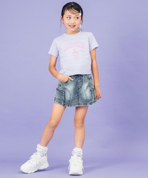 ANAP kids（アナップキッズ）の「アイスクリームプリントモチーフTシャツ（Tシャツ/カットソー・キッズ・ラベンダー/ホワイト/サックスブルー・110cm/120cm/130cm）」の16枚目の写真