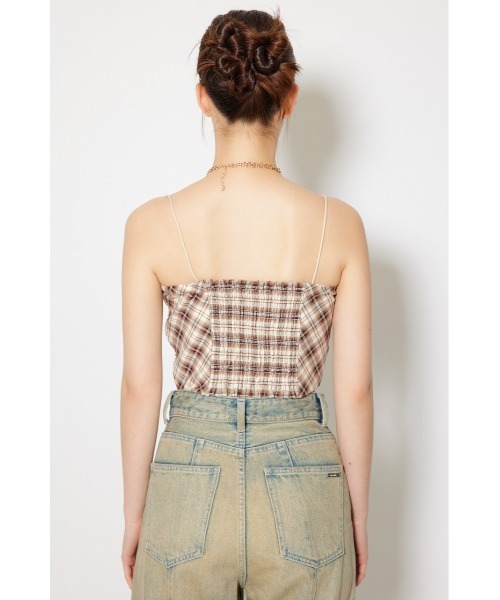 rienda（リエンダ）の「チェックビスチェ 秋服（キャミソール・レディース・ブラック/ベージュ・FREE）」の11枚目の写真