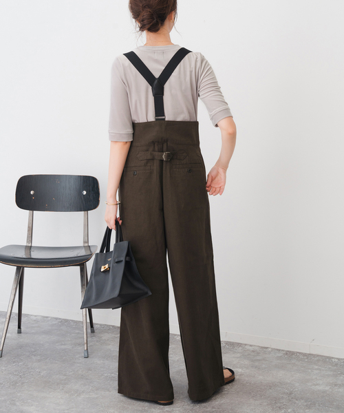 Spick & Span(スピックアンドスパン)の「サスペンダー付きピーチツイルタックパンツ(その他パンツ・レディース・ブラック/ブラウン・36/38)」の14枚目の写真