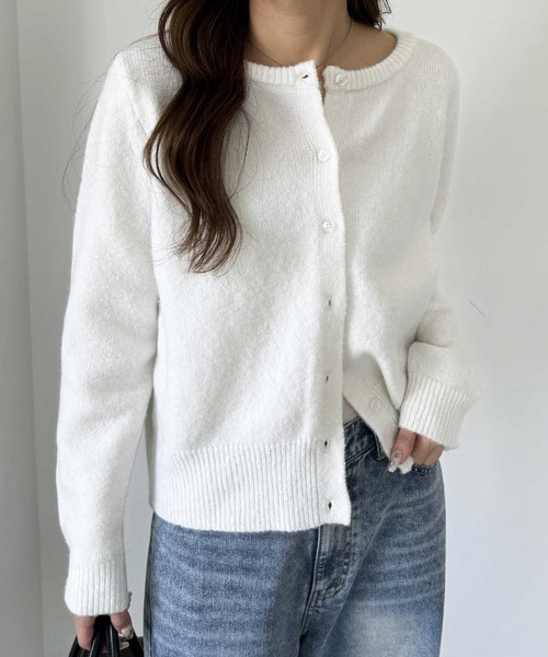 nelliy.(ネルリー)の「ニットクルーネック起毛カーディガン(カーディガン/ボレロ・レディース・グレー/ピンク/ホワイト・LARGE/MEDIUM)」の18枚目の写真