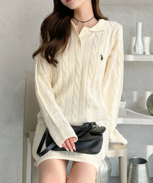 U.S. POLO ASSN.（ユーエスポロアッスン）の「【Ada.別注 U.S. POLO ASSN】ケーブル ポロニット ミニワンピース（ワンピース）」