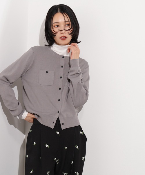 N.(N. Natural Beauty Basic)(エヌエヌナチュラルビューティーベーシック)の「ベーシックポケットカーディガン(カーディガン/ボレロ・レディース・グレー/ブラック/ピンク/レッド・MEDIUM)」の1枚目の写真