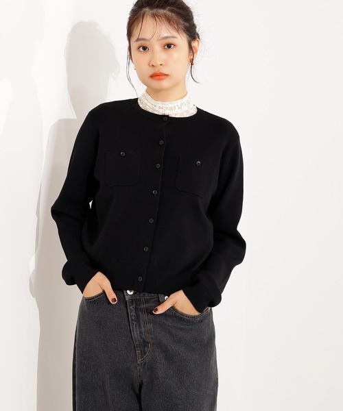 N.(N. Natural Beauty Basic)(エヌエヌナチュラルビューティーベーシック)の「ベーシックポケットカーディガン(カーディガン/ボレロ・レディース・グレー/ブラック/ピンク/レッド・MEDIUM)」の10枚目の写真