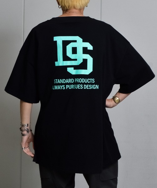 DOUBLE STEAL（ダブルスティール）の「接触冷感・UVカット USAコットンビックサイズロゴプリント半袖Tシャツ（Tシャツ/カットソー・メンズ・ブラック×ホワイト/ブラック×グレー/ブラック×グリーン・XXX-LARGE/XXXX-LARGE/XXXXX-LARGE/X-LARGE/XX-LARGE）」の3枚目の写真