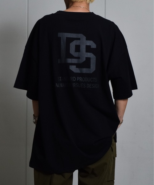 DOUBLE STEAL（ダブルスティール）の「接触冷感・UVカット USAコットンビックサイズロゴプリント半袖Tシャツ（Tシャツ/カットソー・メンズ・ブラック×ホワイト/ブラック×グレー/ブラック×グリーン・XXX-LARGE/XXXX-LARGE/XXXXX-LARGE/X-LARGE/XX-LARGE）」の2枚目の写真