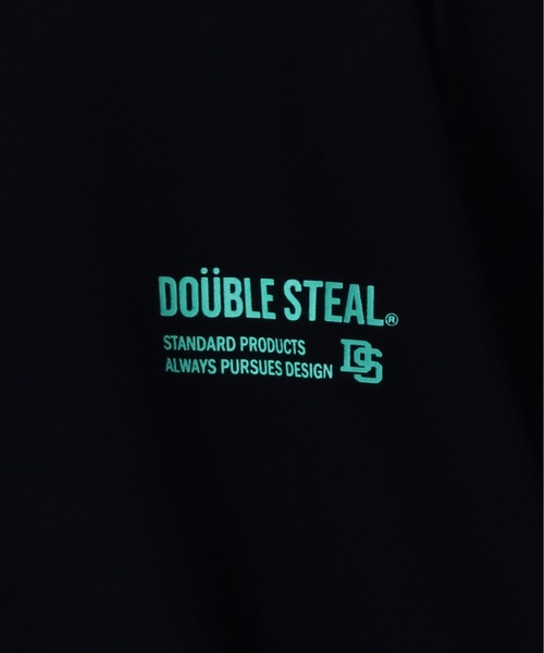 DOUBLE STEAL（ダブルスティール）の「接触冷感・UVカット USAコットンビックサイズロゴプリント半袖Tシャツ（Tシャツ/カットソー・メンズ・ブラック×ホワイト/ブラック×グレー/ブラック×グリーン・XXX-LARGE/XXXX-LARGE/XXXXX-LARGE/X-LARGE/XX-LARGE）」の8枚目の写真
