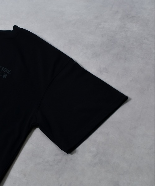 DOUBLE STEAL（ダブルスティール）の「接触冷感・UVカット USAコットンビックサイズロゴプリント半袖Tシャツ（Tシャツ/カットソー・メンズ・ブラック×ホワイト/ブラック×グレー/ブラック×グリーン・XXX-LARGE/XXXX-LARGE/XXXXX-LARGE/X-LARGE/XX-LARGE）」の14枚目の写真