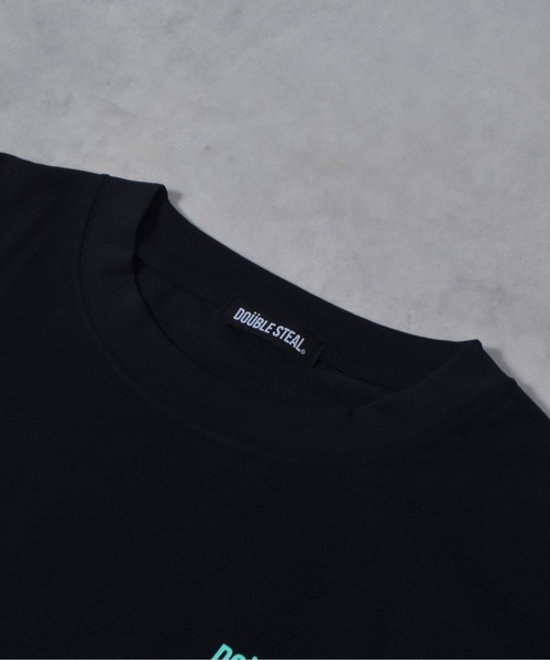 DOUBLE STEAL（ダブルスティール）の「接触冷感・UVカット USAコットンビックサイズロゴプリント半袖Tシャツ（Tシャツ/カットソー・メンズ・ブラック×ホワイト/ブラック×グレー/ブラック×グリーン・XXX-LARGE/XXXX-LARGE/XXXXX-LARGE/X-LARGE/XX-LARGE）」の13枚目の写真