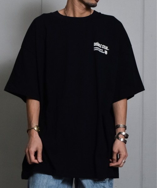 DOUBLE STEAL（ダブルスティール）の「接触冷感・UVカット USAコットンビックサイズロゴプリント半袖Tシャツ（Tシャツ/カットソー・メンズ・ブラック×ホワイト/ブラック×グレー/ブラック×グリーン・XXX-LARGE/XXXX-LARGE/XXXXX-LARGE/X-LARGE/XX-LARGE）」の17枚目の写真