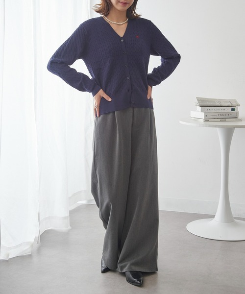 POLO BCS(ポロ ビーシーエス)の「【POLO BCS】ZOZO限定商品 ケーブル編み ワンポイントポニー刺繍 Vネックカーディガン(カーディガン/ボレロ・レディース・ブラック/ネイビー/グレー/レッド・M/L)」の11枚目の写真