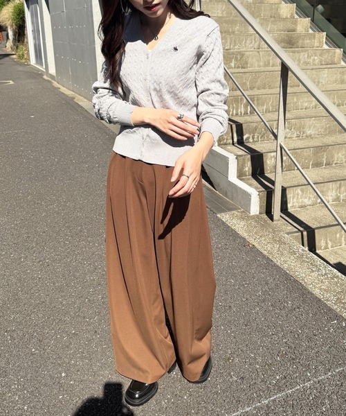 POLO BCS(ポロ ビーシーエス)の「【POLO BCS】ZOZO限定商品 ケーブル編み ワンポイントポニー刺繍 Vネックカーディガン(カーディガン/ボレロ・レディース・ブラック/ネイビー/グレー/レッド・M/L)」の19枚目の写真