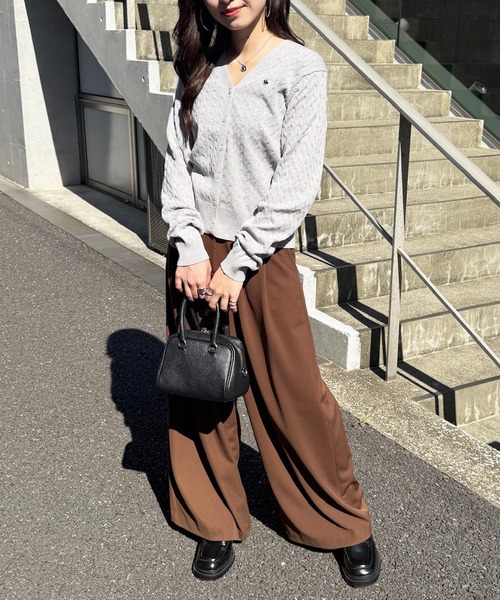 POLO BCS(ポロ ビーシーエス)の「【POLO BCS】ZOZO限定商品 ケーブル編み ワンポイントポニー刺繍 Vネックカーディガン(カーディガン/ボレロ・レディース・ブラック/ネイビー/グレー/レッド・M/L)」の18枚目の写真