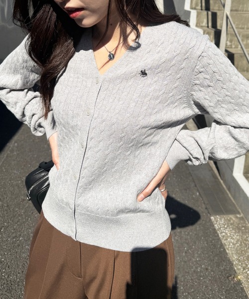 POLO BCS(ポロ ビーシーエス)の「【POLO BCS】ZOZO限定商品 ケーブル編み ワンポイントポニー刺繍 Vネックカーディガン(カーディガン/ボレロ・レディース・ブラック/ネイビー/グレー/レッド・M/L)」の20枚目の写真