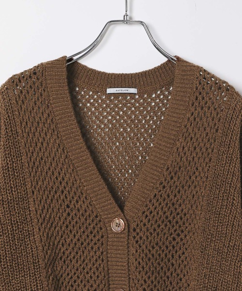 BAYFLOW（ベイフロー）の「[羽織としても活躍]ショートメッシュニットカーディガン（カーディガン/ボレロ・レディース・ブラウン/グリーン/レッド/ブラック・FREE）」の20枚目の写真