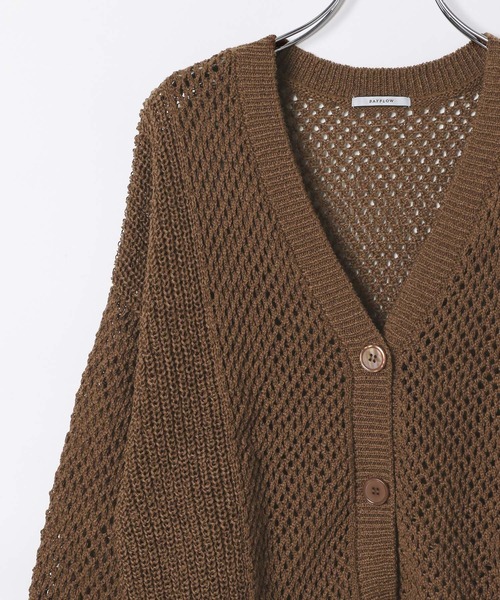 BAYFLOW（ベイフロー）の「[羽織としても活躍]ショートメッシュニットカーディガン（カーディガン/ボレロ・レディース・ブラウン/グリーン/レッド/ブラック・FREE）」の21枚目の写真