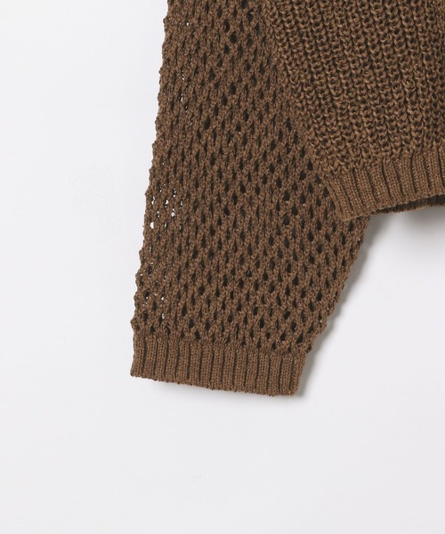 BAYFLOW（ベイフロー）の「[羽織としても活躍]ショートメッシュニットカーディガン（カーディガン/ボレロ・レディース・ブラウン/グリーン/レッド/ブラック・FREE）」の22枚目の写真