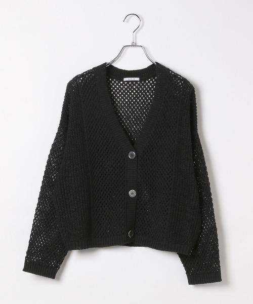 BAYFLOW（ベイフロー）の「[羽織としても活躍]ショートメッシュニットカーディガン（カーディガン/ボレロ・レディース・ブラウン/グリーン/レッド/ブラック・FREE）」の14枚目の写真