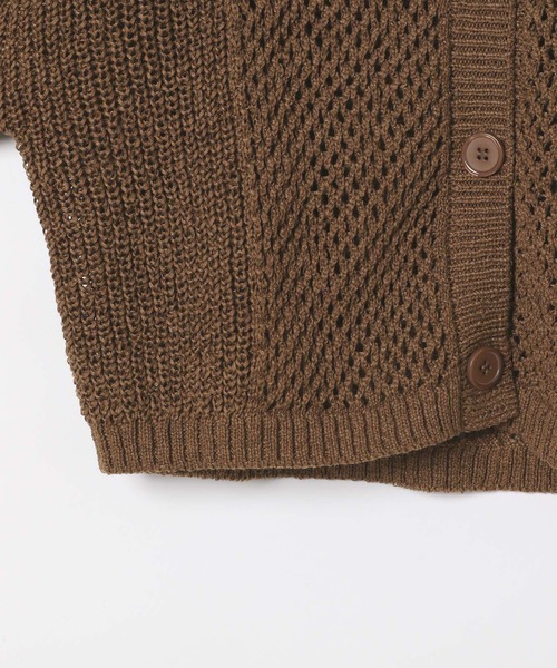 BAYFLOW（ベイフロー）の「[羽織としても活躍]ショートメッシュニットカーディガン（カーディガン/ボレロ・レディース・ブラウン/グリーン/レッド/ブラック・FREE）」の17枚目の写真