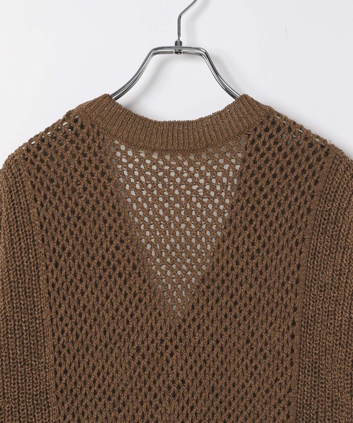 BAYFLOW（ベイフロー）の「[羽織としても活躍]ショートメッシュニットカーディガン（カーディガン/ボレロ・レディース・ブラウン/グリーン/レッド/ブラック・FREE）」の18枚目の写真