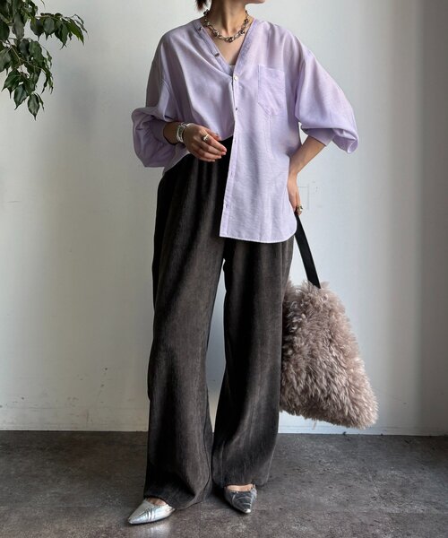 新色追加】GOLDボタンVVシャツ（シャツ/ブラウス）｜DouDou（ドゥドゥ