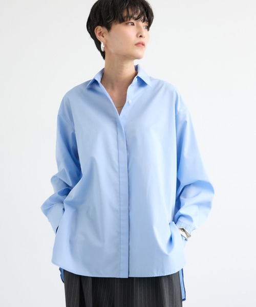 BARNYARDSTORM（バンヤードストーム）の「BARNYARDSTORM / ヒヨクマニッシュシャツ / ハンドウォッシャブル【JAPAN FABRIC】【「BABALOG」チャンネルご紹介アイテム】（シャツ/ブラウス・レディース・ホワイト/ブルー・FREE）」の17枚目の写真