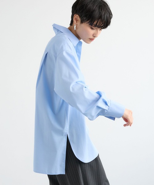 BARNYARDSTORM（バンヤードストーム）の「BARNYARDSTORM / ヒヨクマニッシュシャツ / ハンドウォッシャブル【JAPAN FABRIC】【「BABALOG」チャンネルご紹介アイテム】（シャツ/ブラウス・レディース・ホワイト/ブルー・FREE）」の7枚目の写真